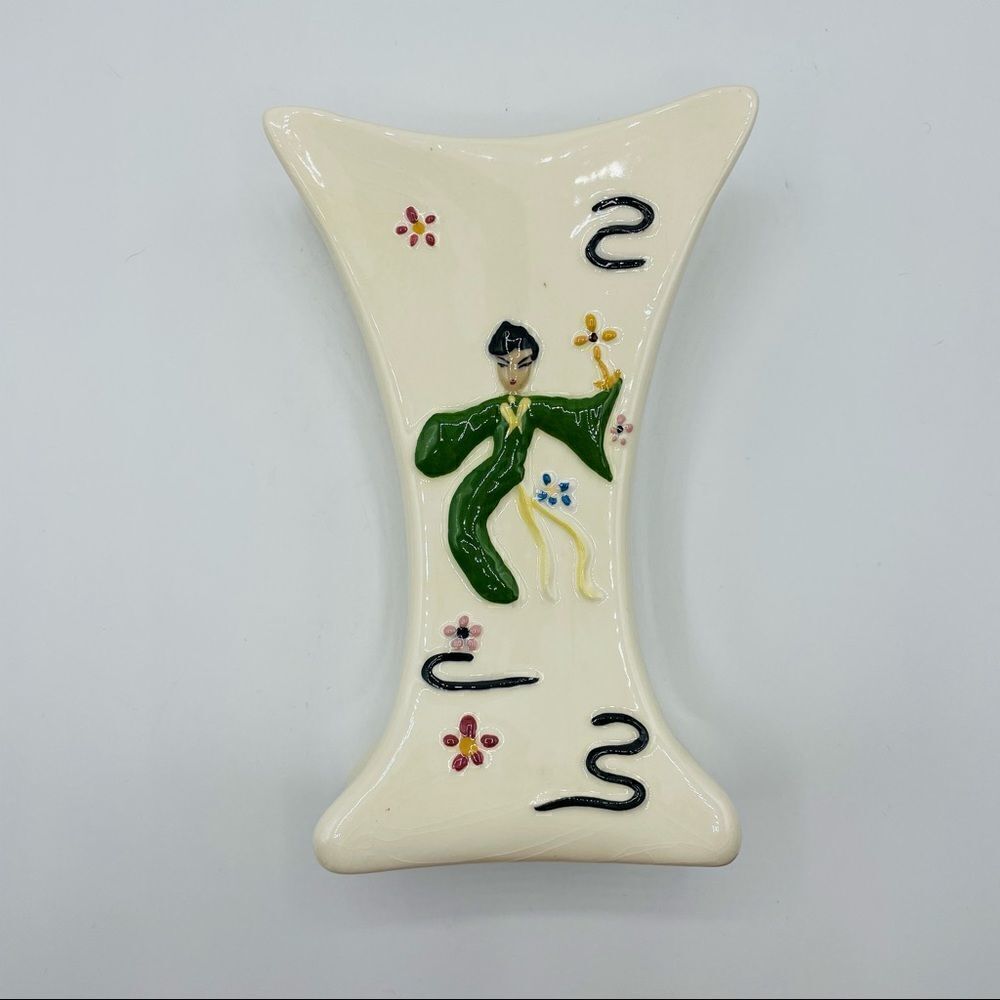 Vintage MCM Asian Dancer Vases Ceramic - Picture 3 of 6